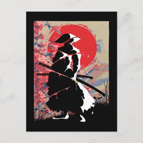 Japanese Samurai Warrior Japan Bushido Swordsman Postcard