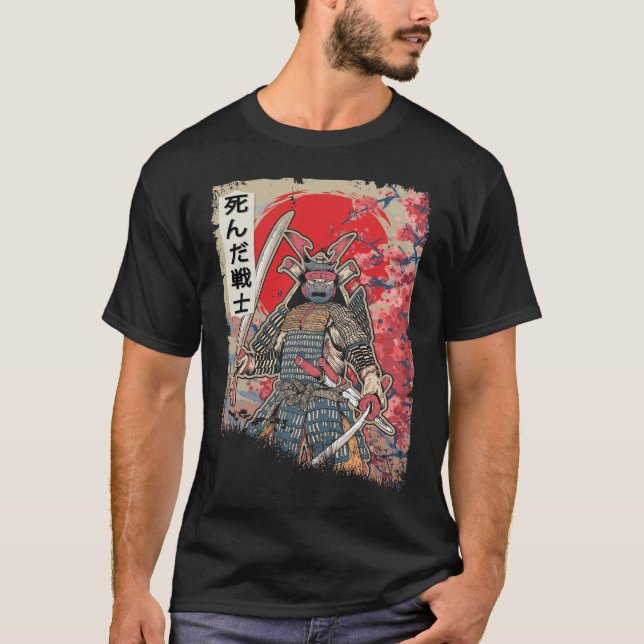 Japanese Samurai Warrior Japan  Dead Swordsman T-Shirt (Front)