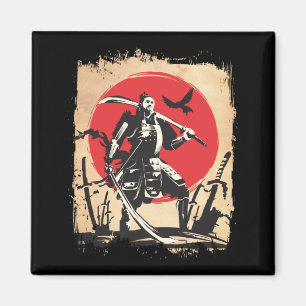 Japanese Samurai Warrior Japan Swordsmen Hero Magnet
