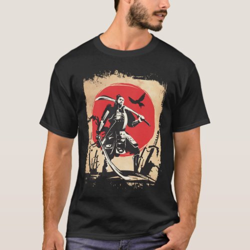 Japanese Samurai Warrior Japan Swordsmen Hero T_Shirt