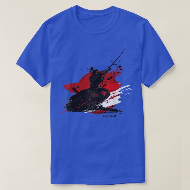 Japanese Samurai Warrior  Katana attack  T-Shirt (Design Front)