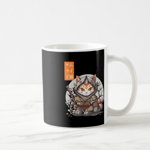 Japanese Samurai Warrior Kawaii Cat Anime Lover  Coffee Mug