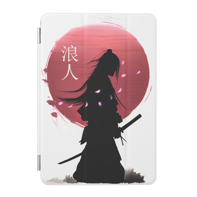 Japanese samurai warrior on red sun iPad mini cover (Front)