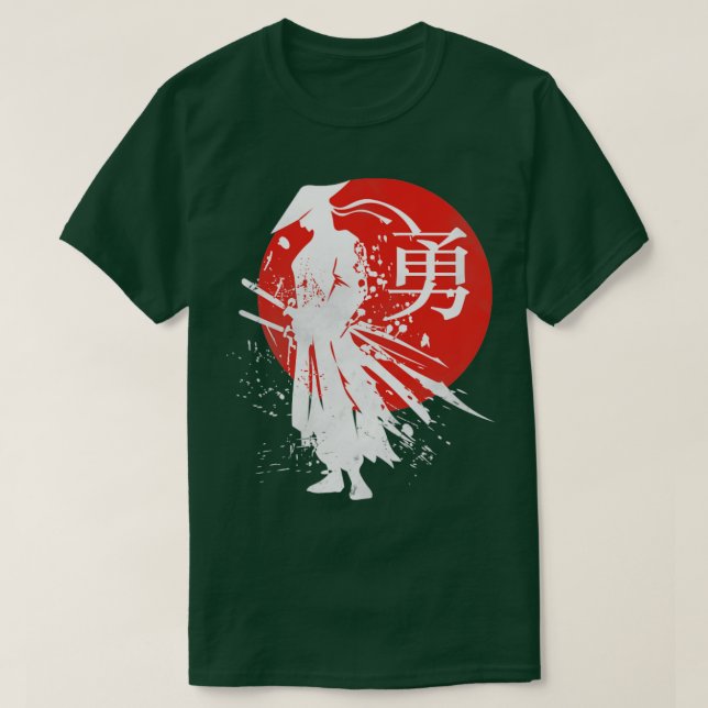 Japanese Samurai Warrior Retro Japan Calligraphy f T-Shirt (Design Front)