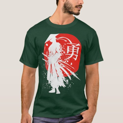 Japanese Samurai Warrior Retro Japan Calligraphy f T_Shirt