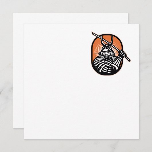 Japanese Samurai Warrior Sword Retro (Front/Back)