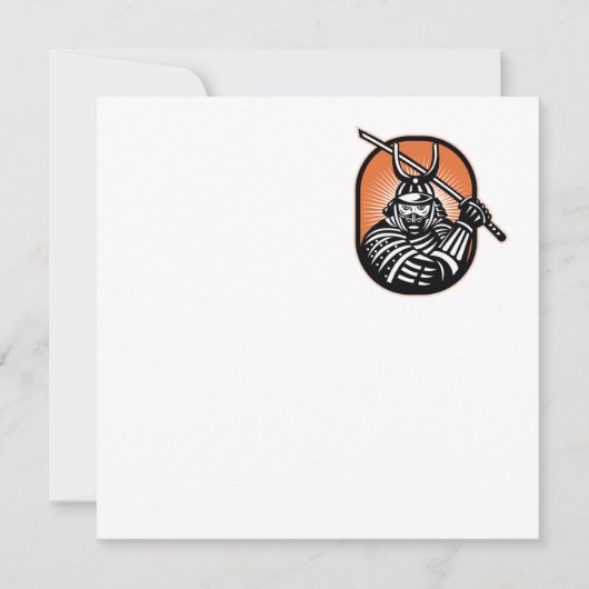 Japanese Samurai Warrior Sword Retro (Front)