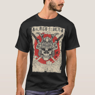Japanese Samurai Warrior swordsman Oni Mask gift T-Shirt