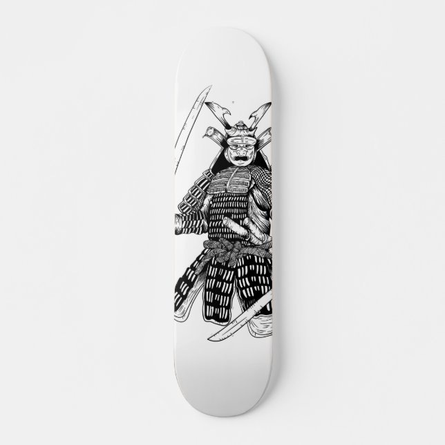 Japanese Samurai Warrior Tattoo Design Skateboard (Front)