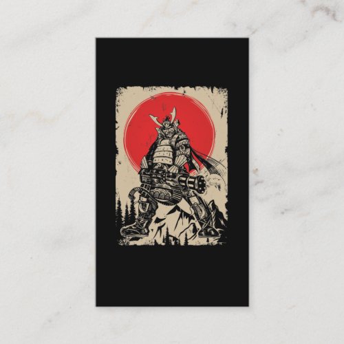 Japanese Samurai Warrior with Gun Business Card
