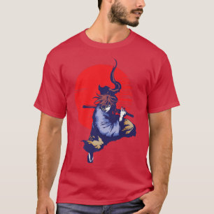 Japanese Samurai Warrior With Sword And Bushido Co T-Shirt