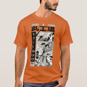 Japanese Samurai with Kanji Cool Japan Manga Kata T-Shirt