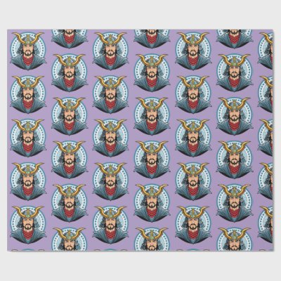 Japanese samurai wrapping paper