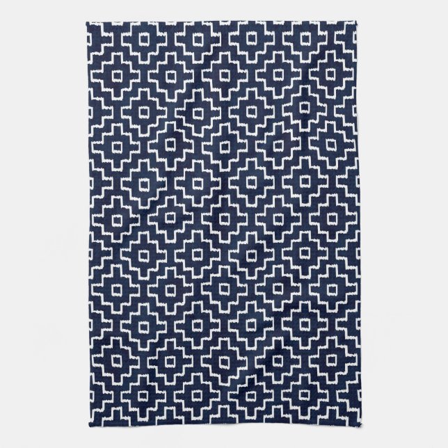 Japanese Sashiko Indigo Pattern Gift Kitchen Towel (Vertical)