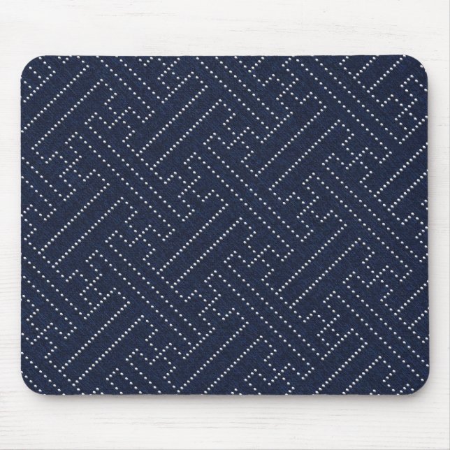 Japanese sashiko key design mouse pad (Front)