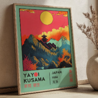Japanese Scenery Retro Yayoi Kusama Exhibition  Poster