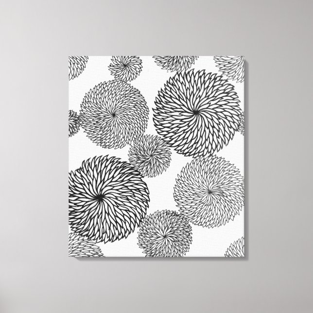 Japanese School's Chrysanthemums Canvas Print (Front)