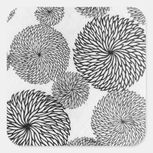 Japanese Schools Chrysanthemums Square Sticker