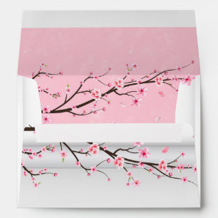 Japanese Scroll Cherry Blossom Wedding Envelopes
