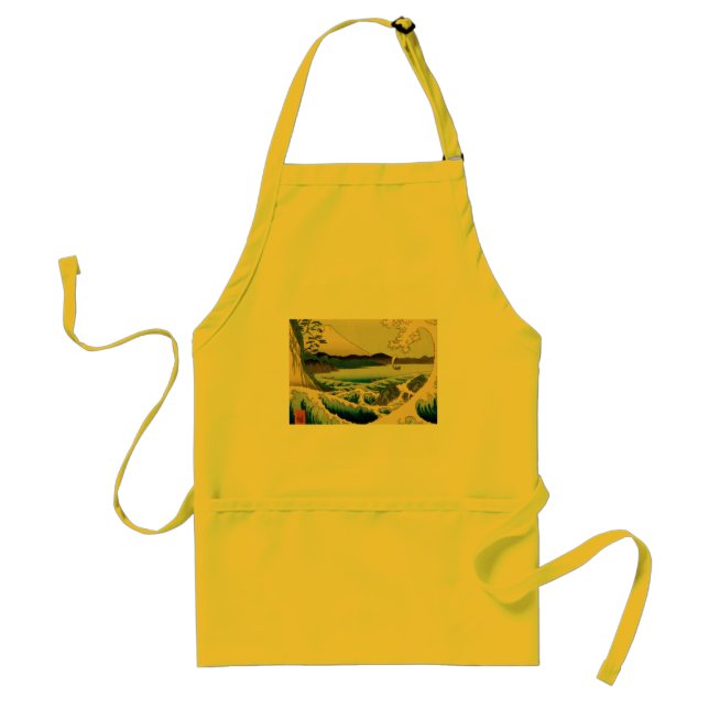 Japanese Sea of Satta Hiroshige Art  Adult Apron (Front)