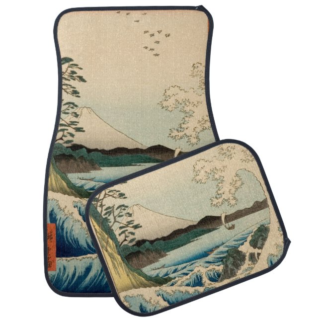 Japanese Sea of Satta Hiroshige Art  Car Floor Mat (Set)