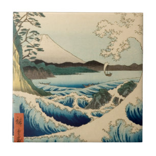 Japanese Sea of Satta Hiroshige Art  Ceramic Tile