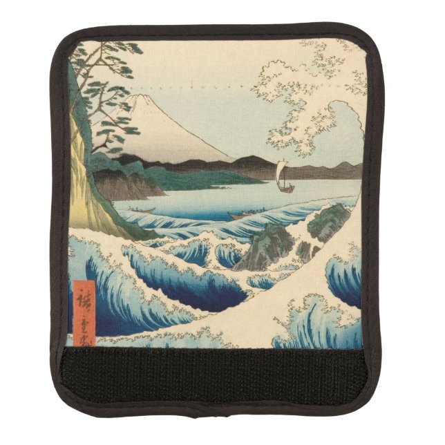 Japanese Sea of Satta Hiroshige Art  Luggage Handle Wrap (Front)