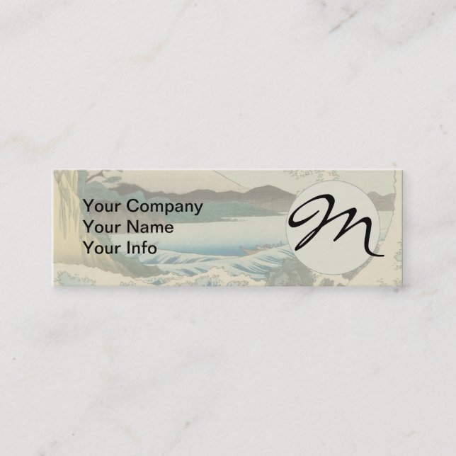 Japanese Sea of Satta Hiroshige Art  Mini Business Card (Front)