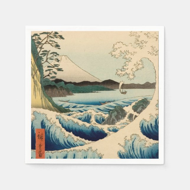 Japanese Sea of Satta Hiroshige Art  Paper Napkins (Front)
