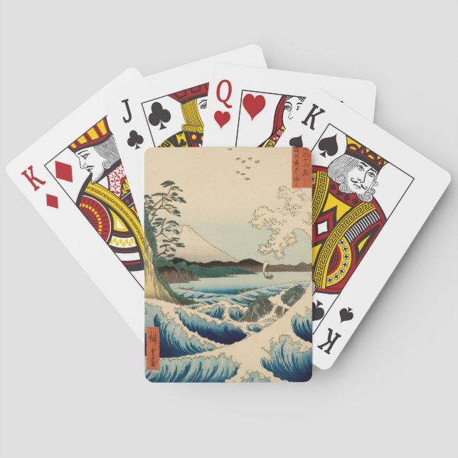 Japanese Sea of Satta Hiroshige Art  Poker Cards (Back)