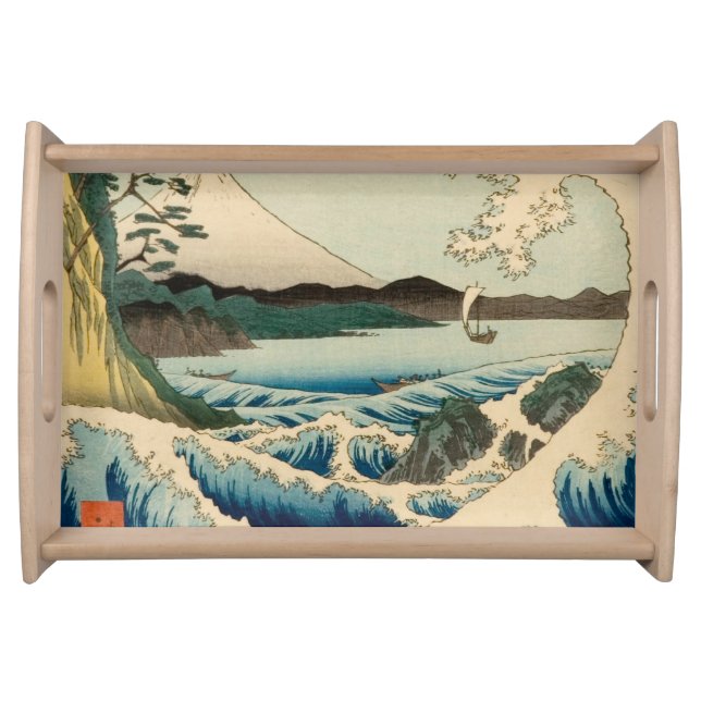 Japanese Sea of Satta Hiroshige Art  Serving Tray (Front)