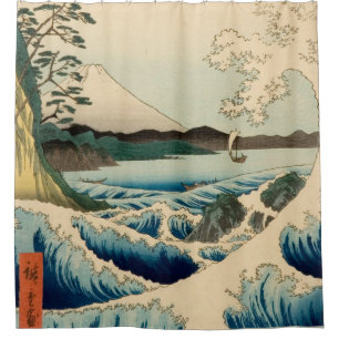 Japanese Sea of Satta Hiroshige Art  Shower Curtain