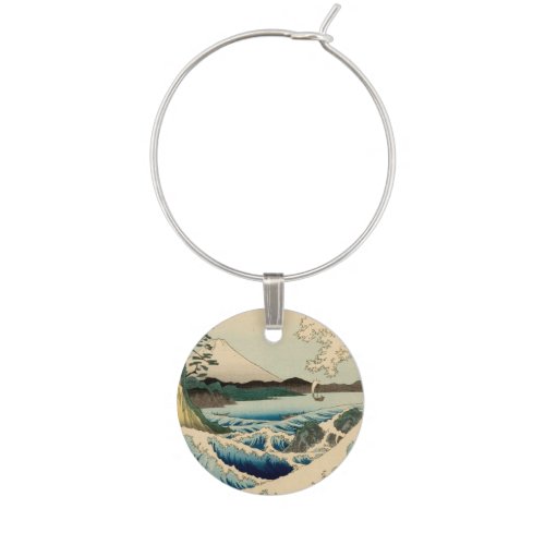 Japanese Sea of Satta Hiroshige Art  Wine Charm