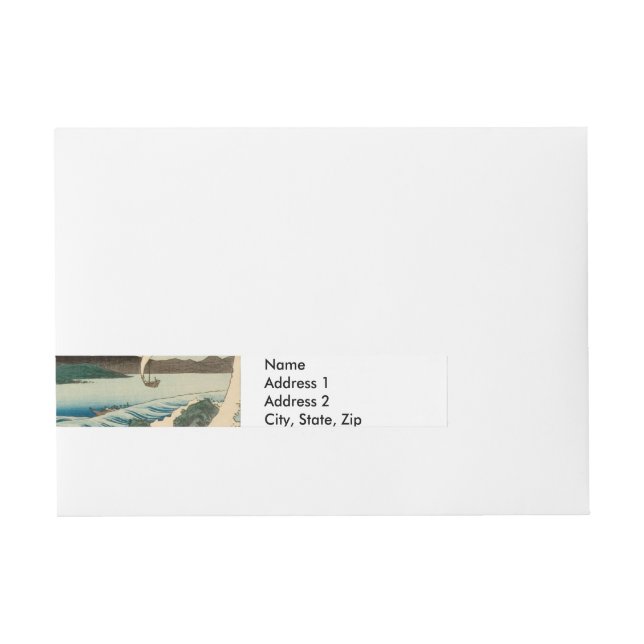 Japanese Sea of Satta Hiroshige Art  Wrap Around Address Label (Front)