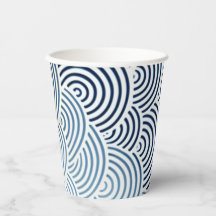 Japanese sea wave blue and white design