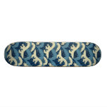 Japanese sea waves pattern skateboard