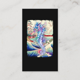 Japanese Seahorse Colorful Sea Horse Nature Art Business Card