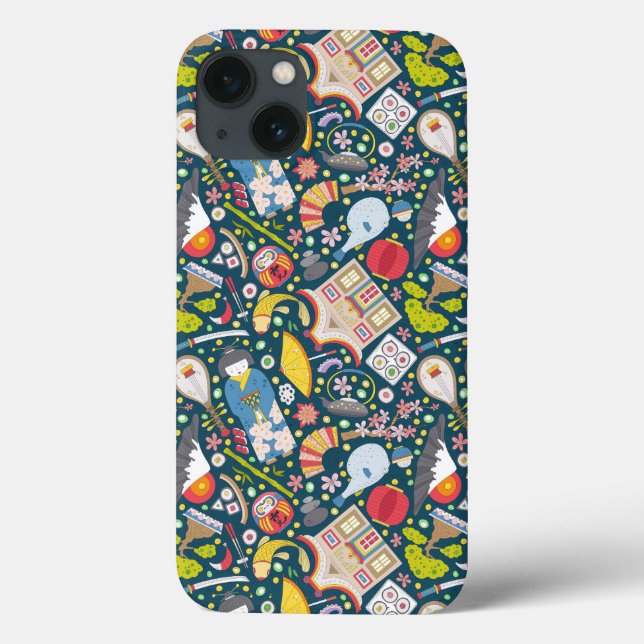 Japanese Seamless Pattern Case-Mate iPhone Case (Back)