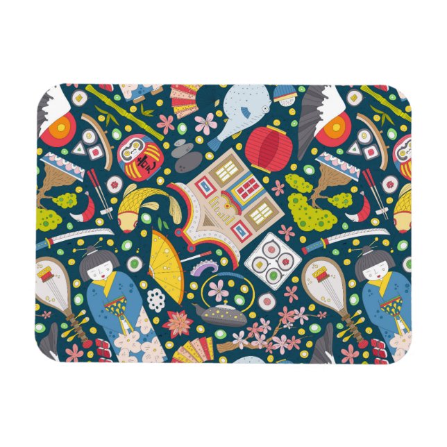 Japanese Seamless Pattern Magnet (Horizontal)