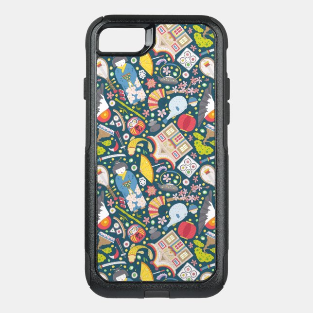 Japanese Seamless Pattern Otterbox iPhone Case (Back)