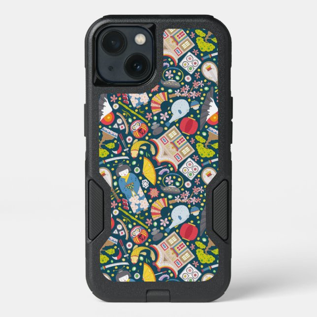 Japanese Seamless Pattern Otterbox iPhone Case (Back)