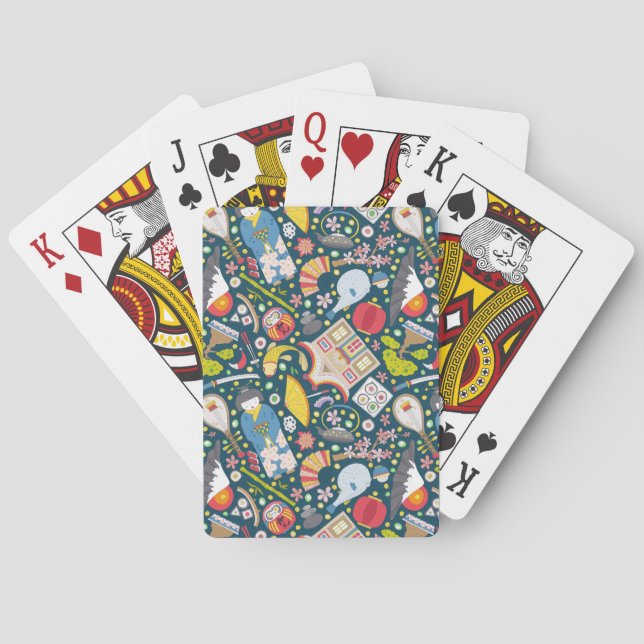 Japanese Seamless Pattern Poker Cards (Back)