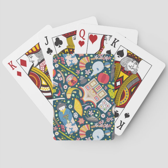 Japanese Seamless Pattern Poker Cards (Back)
