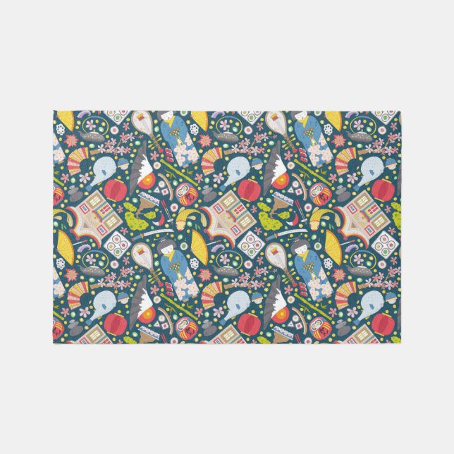 Japanese Seamless Pattern Rug (Front)