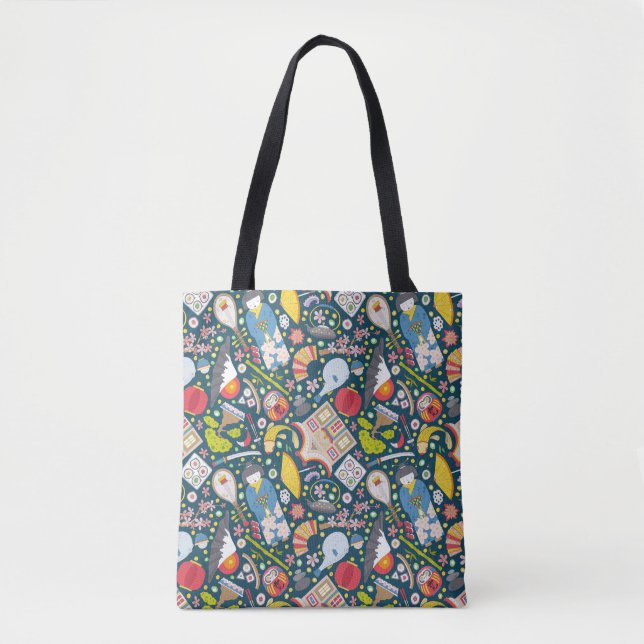 Japanese Seamless Pattern Tote Bag (Front)
