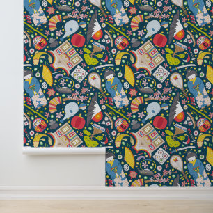 Japanese Seamless Pattern Wallpaper