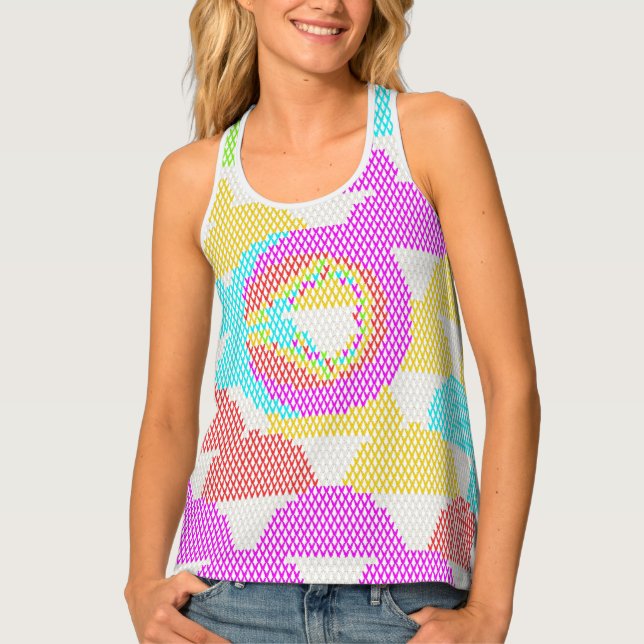 Japanese Seigaiha Pattern  Tank Top (Front)