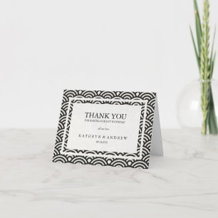 Japanese Seigaiha Personalized Wedding Thank You Card