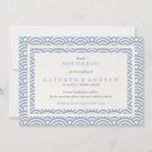 Japanese Seigaiha Save The Date Without Photo