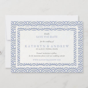 Japanese Seigaiha Save The Date Without Photo